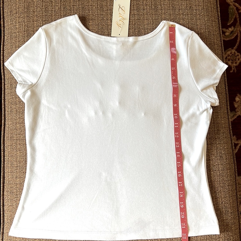 White with Sage Bead Detailed Tee - Picture 7 of 9